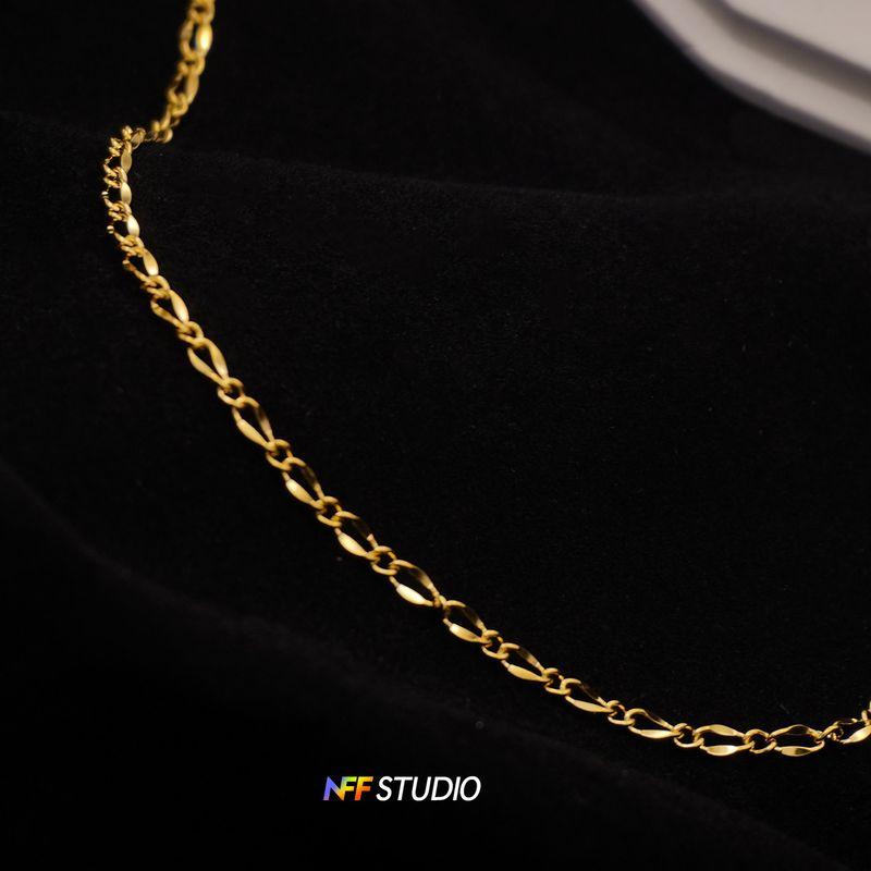 

NFF Titanium Steel Plated Real Chain Snake Bones Chain Necklace Men s European and American Fashion Personality Ins Trendy Cool Ruan Handsome Choker Gold Pigment Snake Bone Chain
