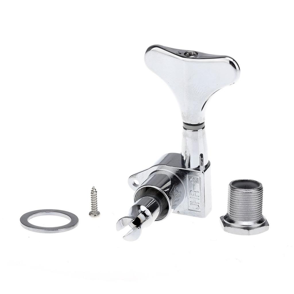 Musiclily Pro L2+R2 Bass Tuners, 17:1 Gear Ratio, for 4-String Ibanez-Style Electric Basses, Chrome