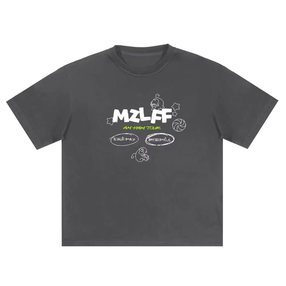 2025 New Women Tshirt Streetwear Cartoon MZLFF Print Harajuku Hip Hop Korean Short Sleeve Y2k Tops Cotton Graphic Clothing Goth