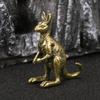 1pc Mini Kangaroo Figurine Vintage Brass Small Kangaroo Statue Vintage Animal Sculpture Fengshui Ornament For Home Office Decor