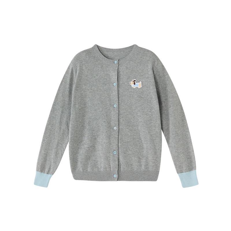 Desa Girls' Embroidered Dog Patchwork Cardigan