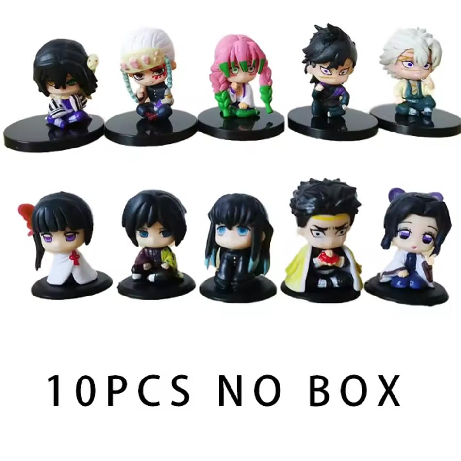 Q Version Demon Slayer Action Figure, Sitting Ghost Doll, Tanjiro, Nidouzi, Inosuke, Zenizu Movie Model Toys, 4-15 pcs, set