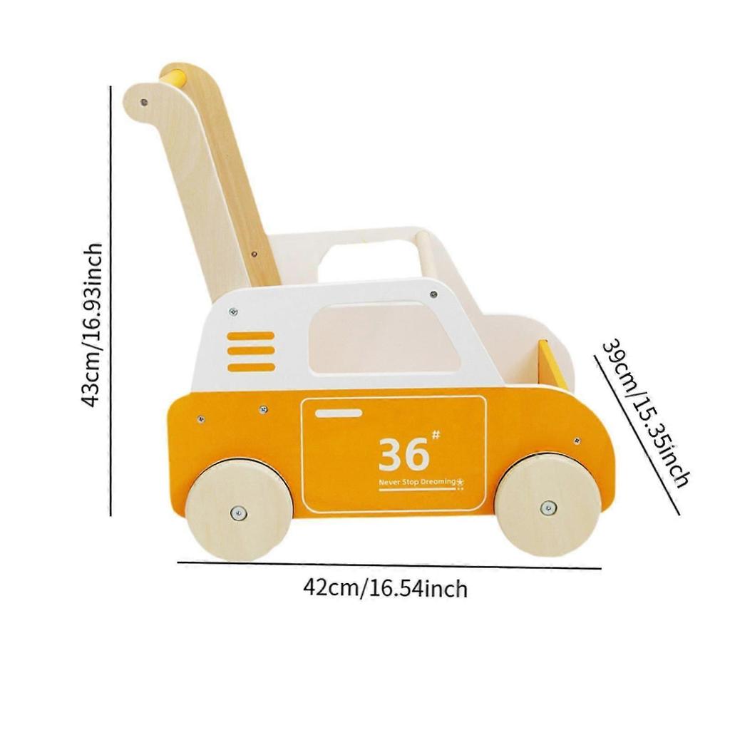 Wooden Baby Push Cart Baby Push Along Walking Toy for Boys Girls Newborn