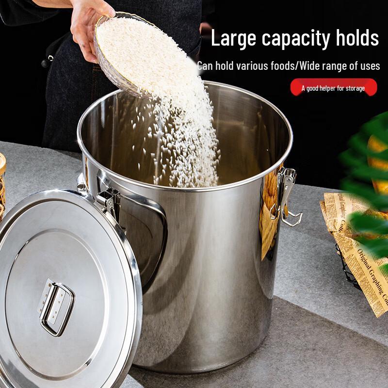 Thickened Stainless Steel Multi-purpose Storage Barrel