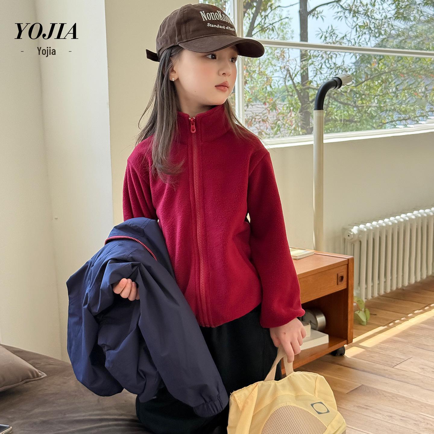 Девичья куртка-ветровка YOJIA 3-в-1, отстегивающаяся, водонепроницаемая - модная осенне-зимняя 2025 150 cm
