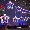 Christmas LED String Lights Star Circle Garland Fairy Lamp USB 3M Curtain Lights Christmas Decor for Bedroom Window Balcony