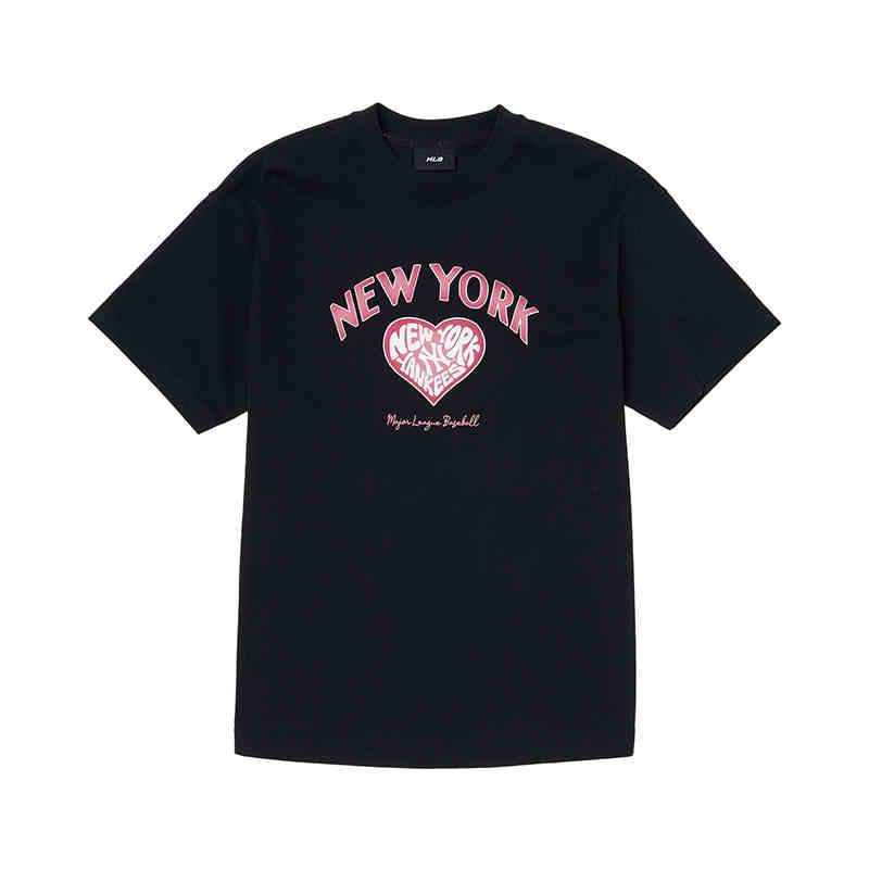 

New MLB Drop Shoulder Sleeve T Shirt Women s Black 3FTSH0144-50BKS XS