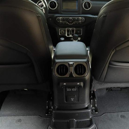 Carbon Fiber Rear Back Air Condition Vent Panel Trim for Jeep Wrangler JL JT 18+