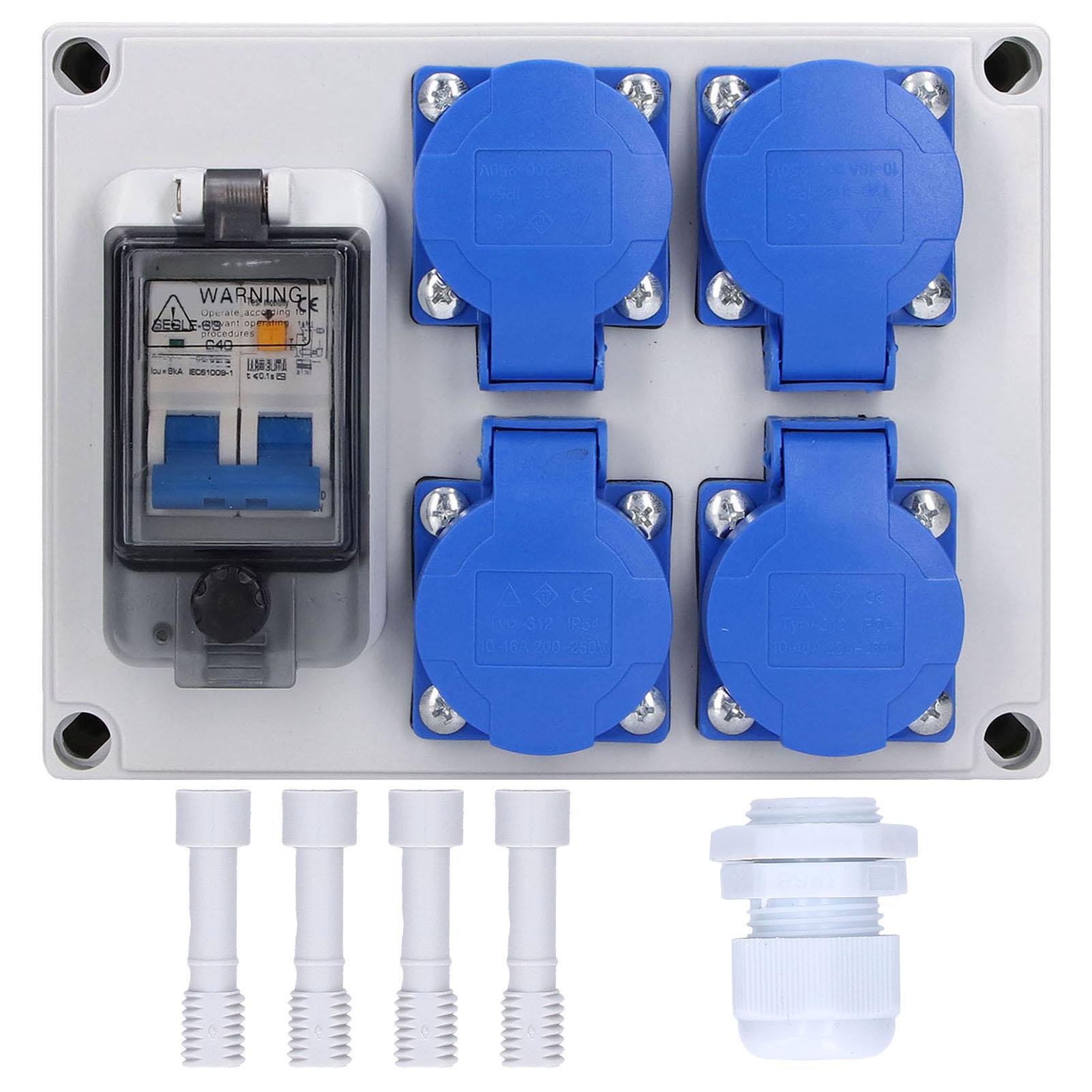 

Настінна розетка Подвійна німецька розетка Розетка 200250 В з УЗО 40 A 1P+N
