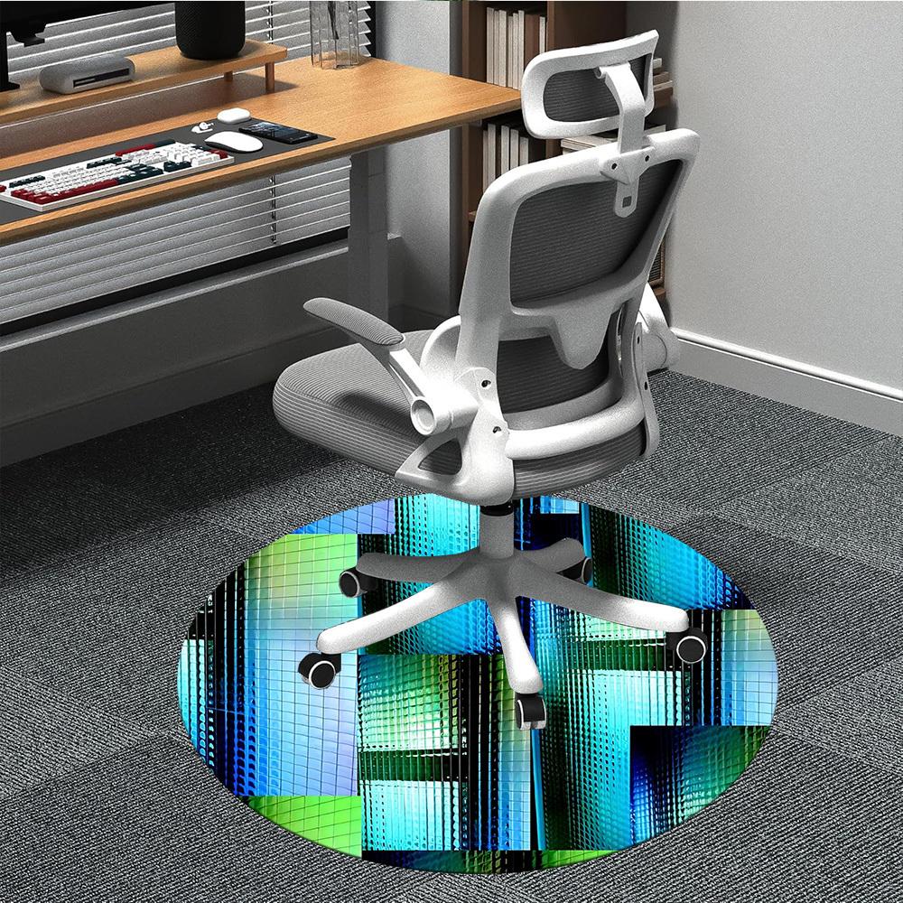 

1pc Abstract Artwork Chair Carpet for Office Non-Slip, Machine Washable Rug for Office, Room - Holiday Decor, Machine Made yy251016071 80cm by 80cm