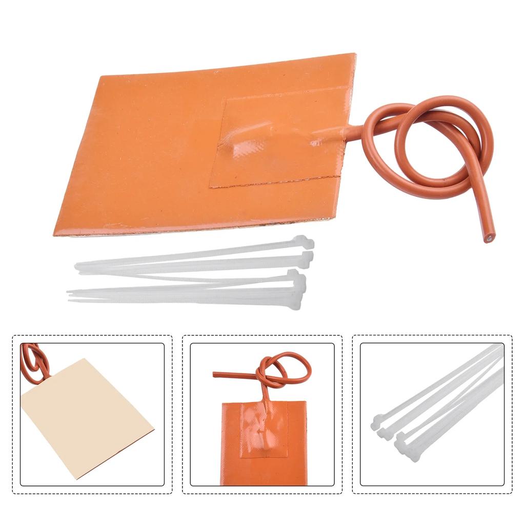 Mat Silicone Heater Pad For Engine Block Tank Oil Pan Heating Plate High-temperature Resistant Easy To Install
