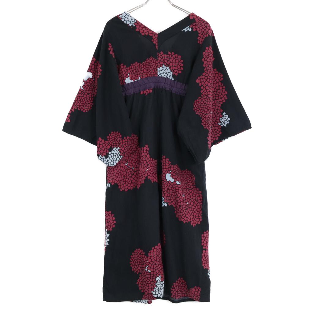 SOU SOU Kyoto Yukata Pattern dress S blackUsed