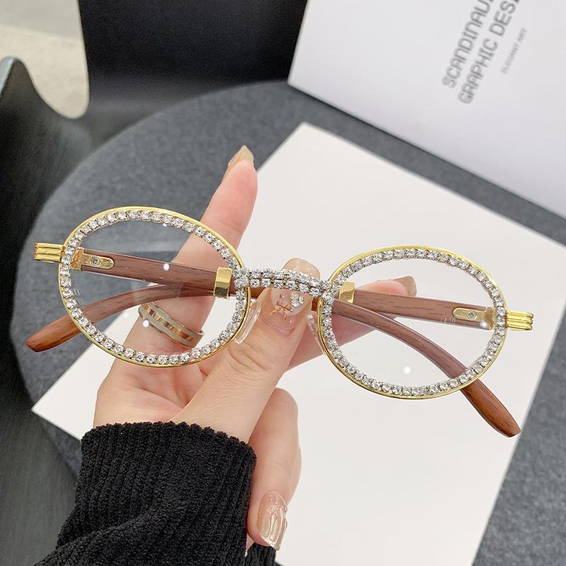 New Fashion Diamond Sunglasses Women Men UV400 Vintage Gradient Lenses Oval Sun Glasses Eyewear With Box