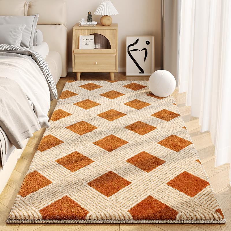 Imitation Cashmere Carpet, Cool and Non-slip Household Bedroom Bedside Blanket, Dirt-resistant and Wear-resistant Living Room Bay Window Mat