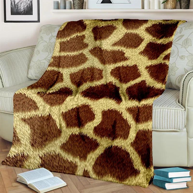 3D Wild Leopard Stripe Print Series Blanket,Soft Throw Blanket for Home Bedroom Bed Sofa Picnic Travel Office Cover Blanket Kids