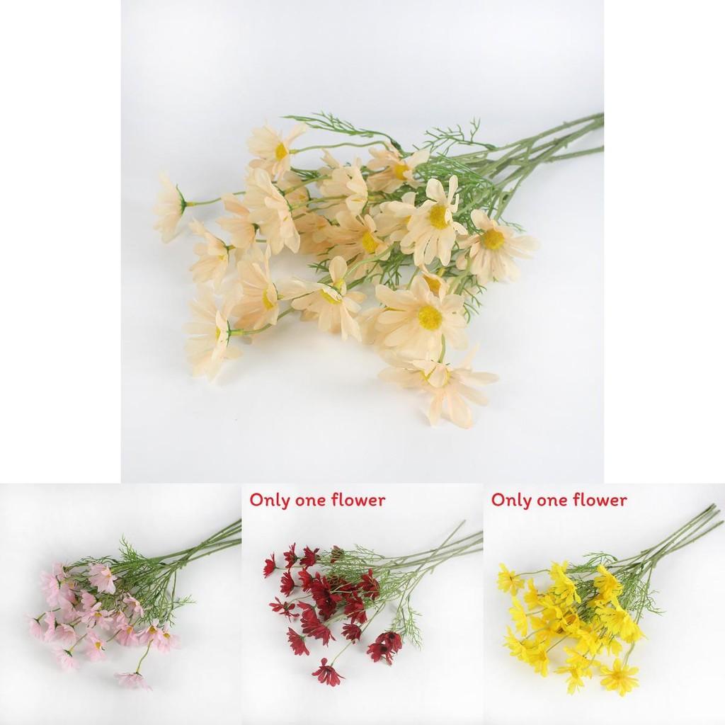 Plastic Flower Arrangements 5 Head Faux Symphyotrichum Novi Belgii For Wedding And Party Decoration