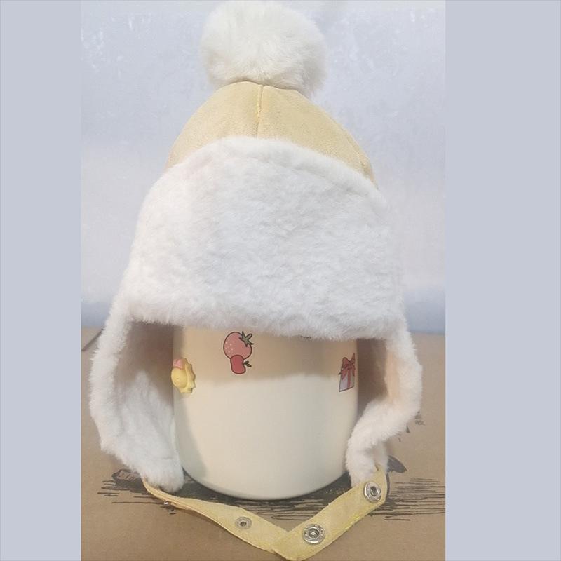 New Winter Style Children's Cute Ball Lei Feng Hat Outdoor Kids Hat Cold proof and Warm Fashionable Ear Protection Cotton Hat
