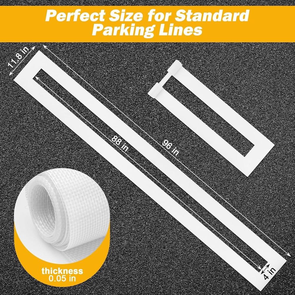 1pc Parking Line Stencil W/ Glass Fiber Reusable Heavy Duty 4*88inch Parking Lot Marking Template For Placing Removing Template China Mainland