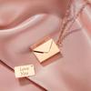 Valentine's Day Love you Secret Hidden Message Pendant Necklace Stainless Steel Can Open Photo Frame Envelope Necklace