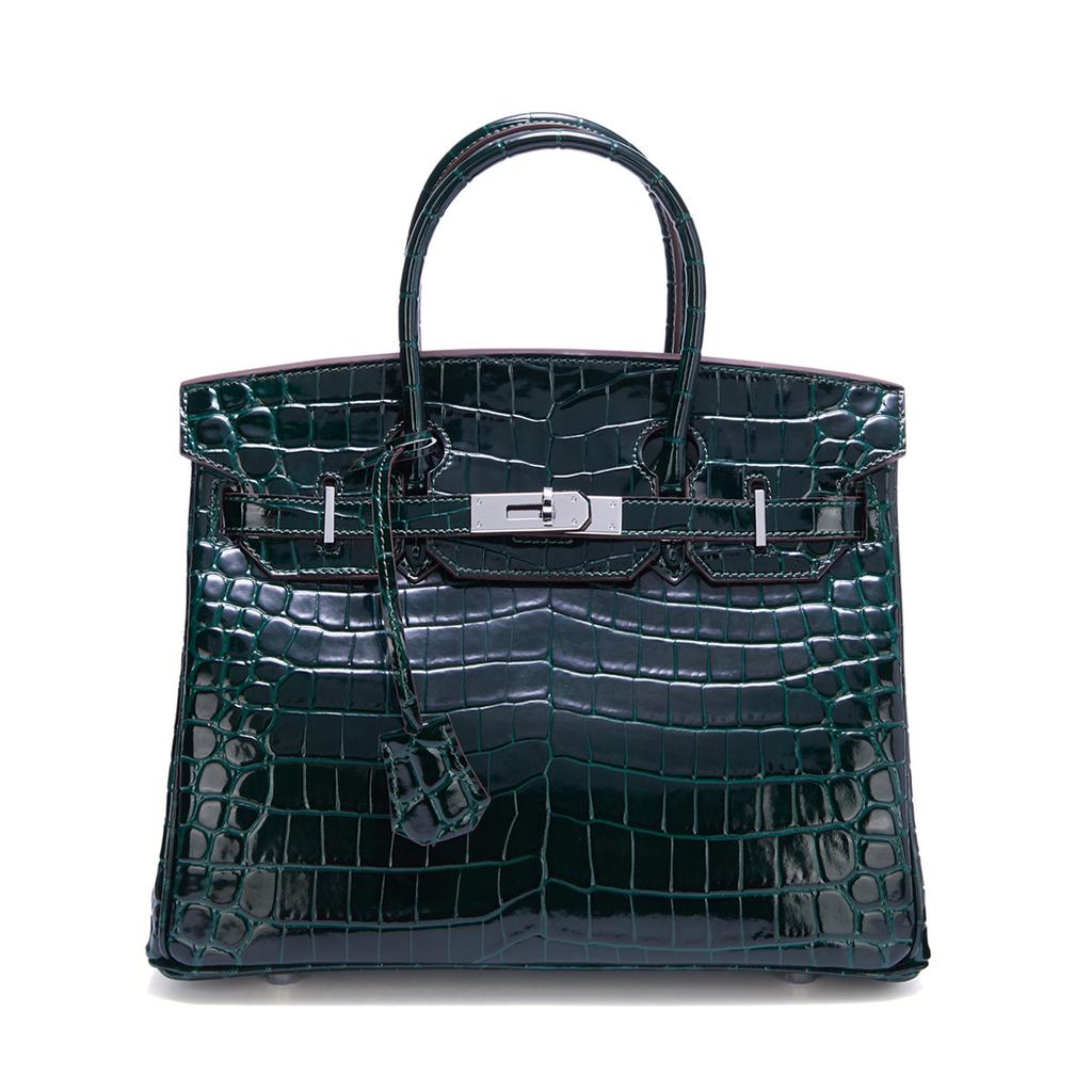 Nova bolsa de mão de couro da moda, couro envernizado brilhante, padrão de jacaré, bolsa de ombro mensageiro com fivela prateada