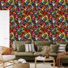 Red and rust stained glass wallpaper for living room and bedroom 50x1000