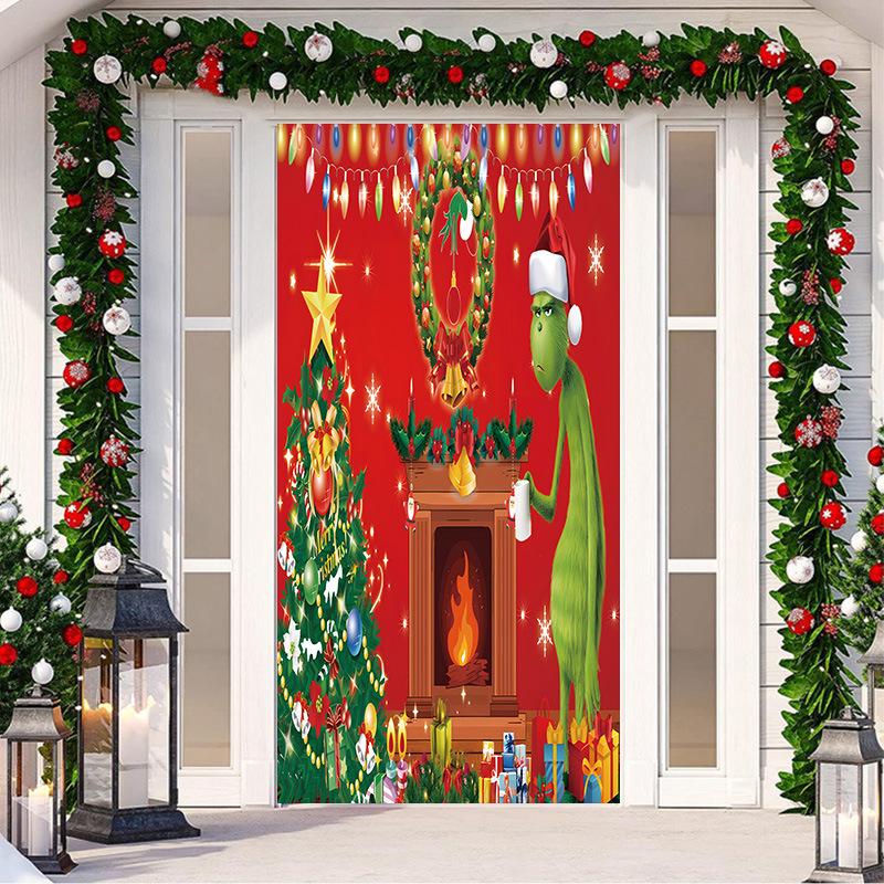 Green Legend Christmas Door Sticker & Hanging Cloth Décor
