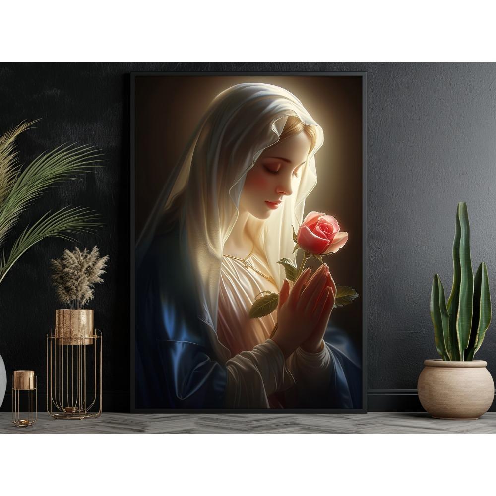 Vintage Catholic Poster Print Jesus Wall Art Holy Mother Maria Canvas Painting Living Room Bedroom Decoration