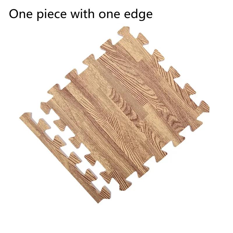 Holz Baby EVA Schaum Spielmatte Puzzlematte Ineinandergreifende Übungsfliesen Krabbelteppich für Kinder Spielaktivität Weicher Boden 30x30x1cm
