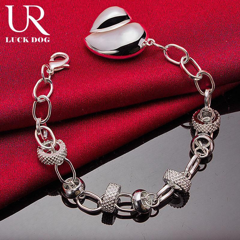 925 Sterling sølv hjerteformet armbånd Fasjonable bryllupssmykker