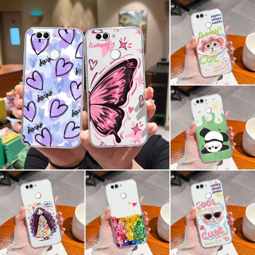 For Huawei Nova 2 2S 3 3e 4 4e 5 5i 7i 6 7 SE Luxury Clear Phone Case Beautiful Butterfly Wing Pattern Soft Silicone Anti Fall Shell For Huawei Casing