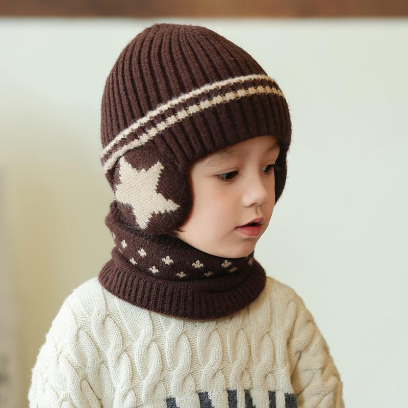 Knitted Baby Hat With Earmuff Warmth For Winter Childrens Headgear