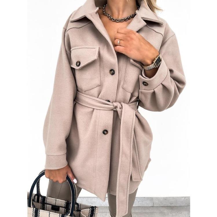 Fashion Women Office Lapel Jacket Long Sleeve Top Coat Casual Business Shirt Jackets Autumn Winter