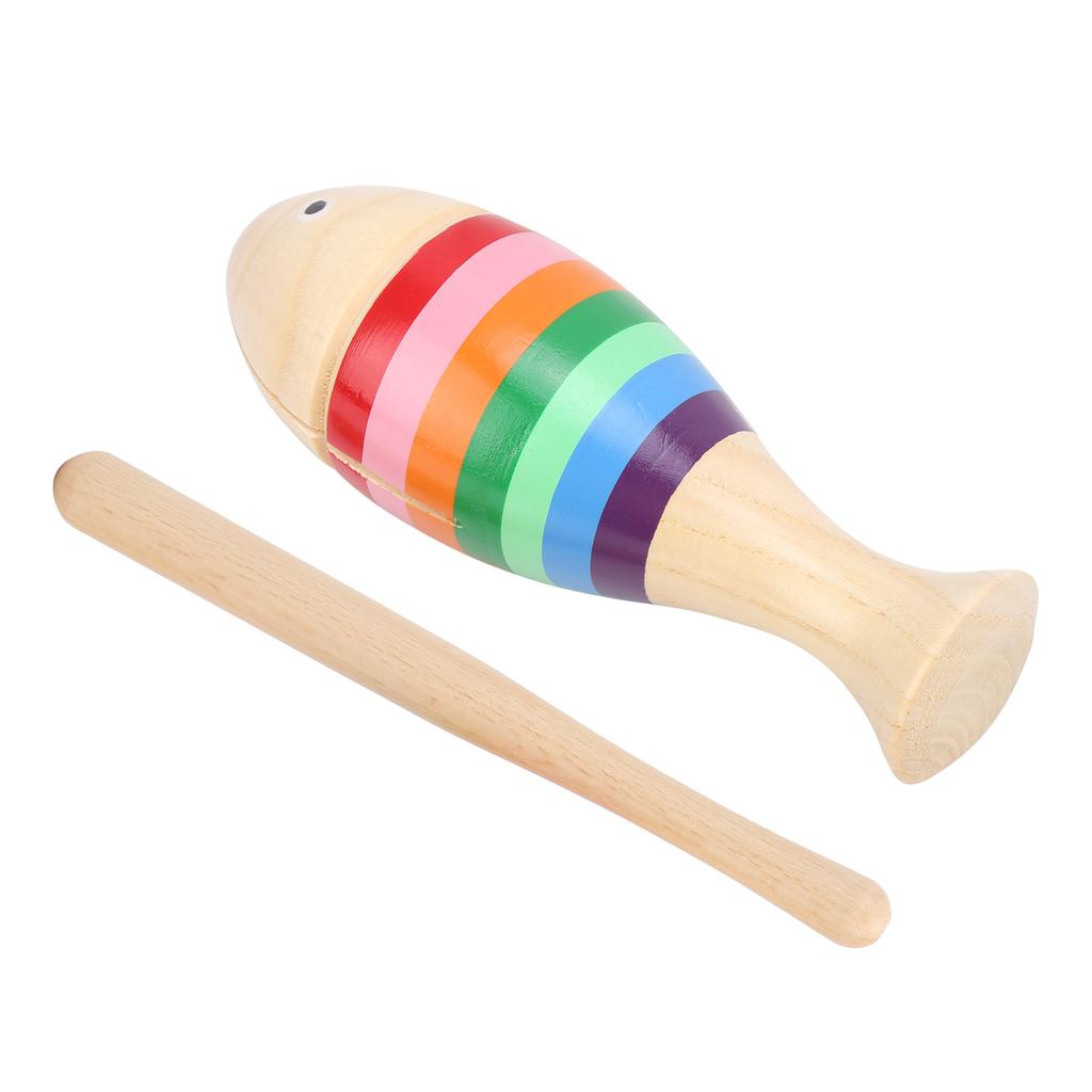 Hölzernes Perkussionsinstrument Ahorn Fischförmig Kinder Cartoon Spielzeug mit Schlägel