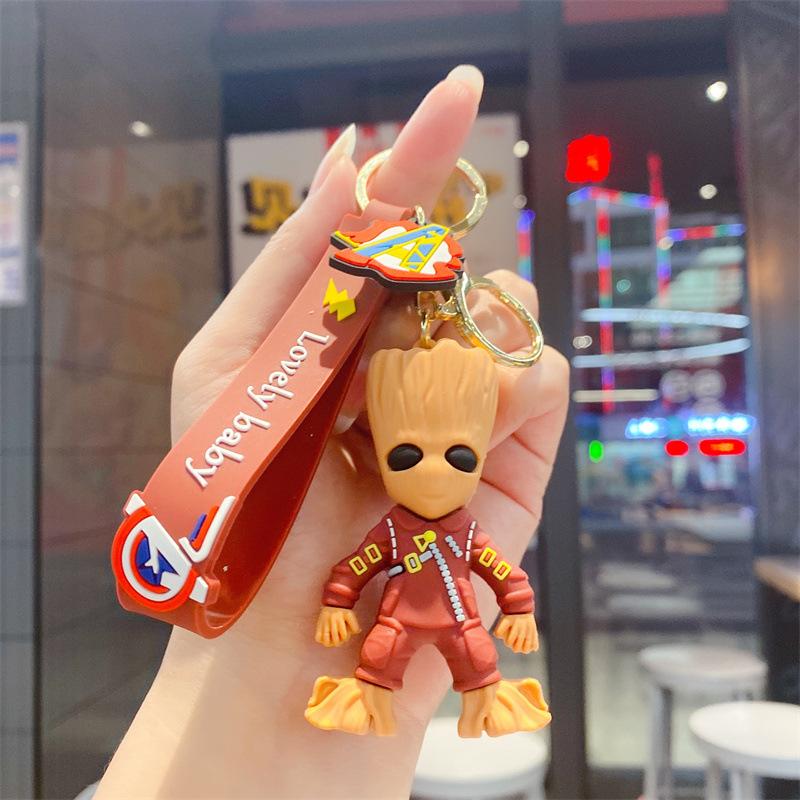 

Креативний мультяшний Дерево-людина Грут брелок Чоловічий та жіночий шкільний рюкзак Ляльковий брелок Підвіска для ключів Підвіска для автомобіля Брелок