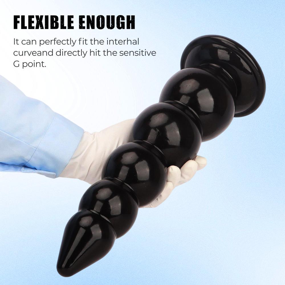 Black PVC Extra Large Anal Plug with Suction Cup Big Thick Fisting Dildo Anal Expander Masturbator Sex Toy