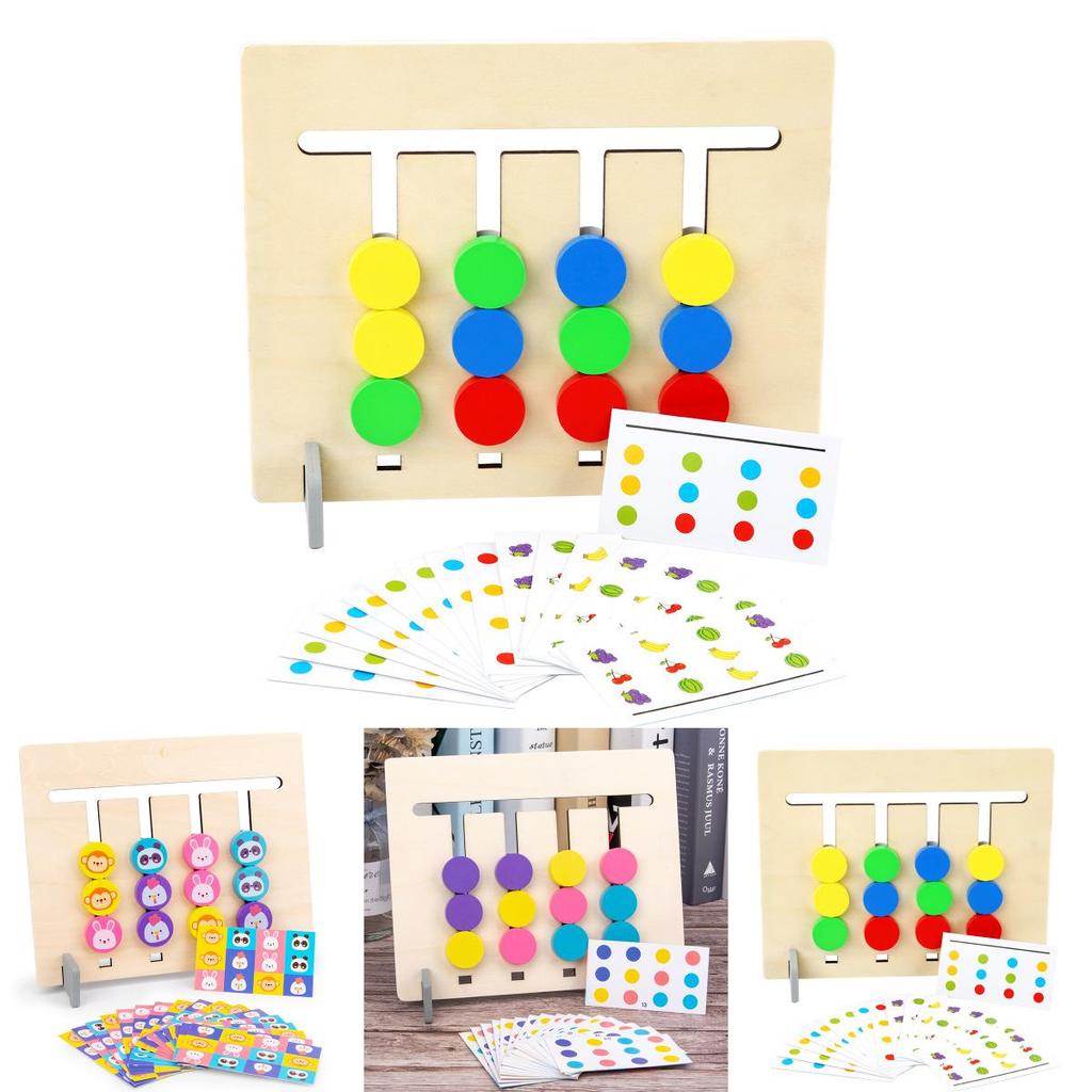 Vierfarben Obst Tier Logikspiel Holz Montessori Lernspielzeug für Kinder