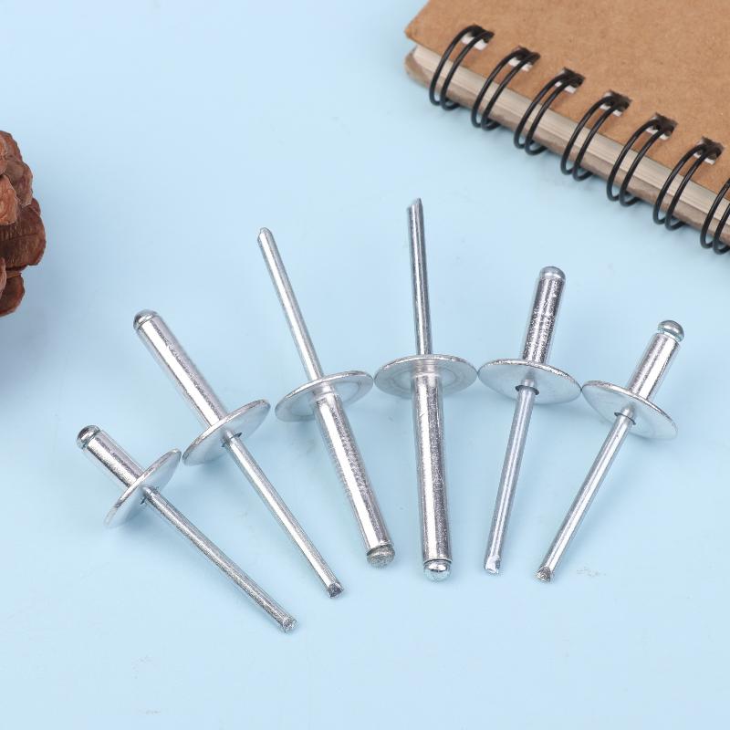 30 Pcs Large Flange Blind Rivets, Aluminum Rivets Assortment Kit Blind Rivets, Round Head Rivets