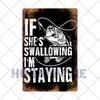 Fish Vintage Posters Sign Metal Plates Fisherman Fishing Solves Rules Classic Salmon Plaques Home Decoration Accessories 20X30CM