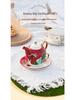 Christmas Gold-Plated Ceramic Tea Set: Special Edition Cup & Saucer Gift
