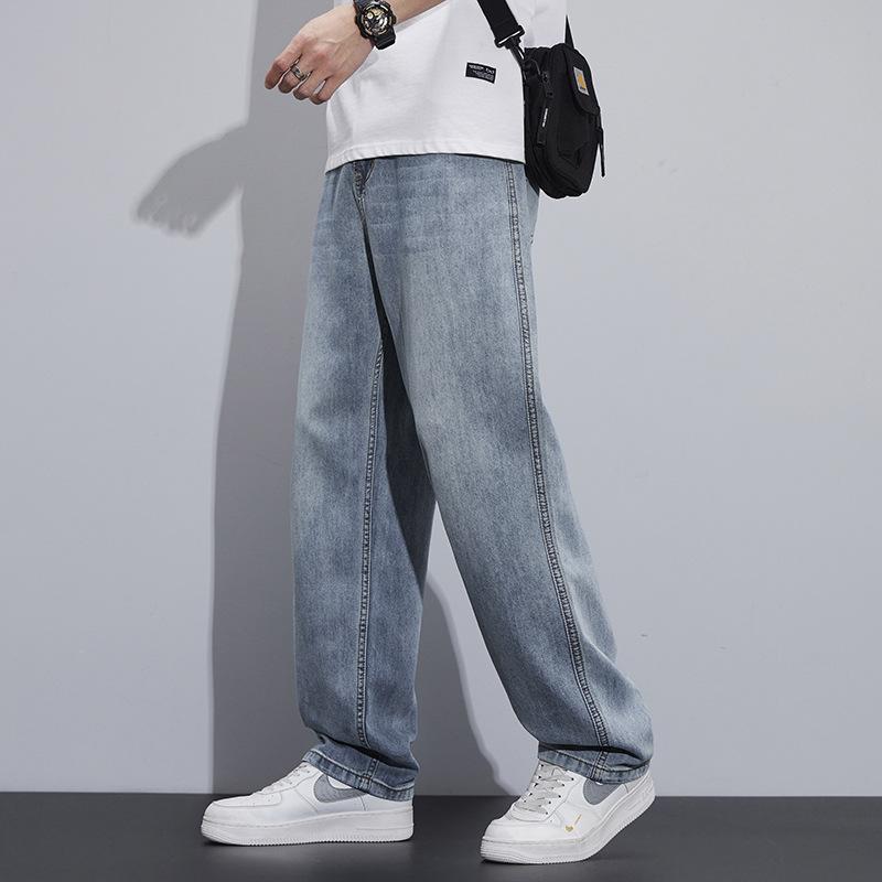 Retro Rovné Džíny Pro Muže Na Jaro A Léto Americký Hong Kong Styl Volné Trendy Značka Rovné Všestranné Mladistvé Džínové Kalhoty