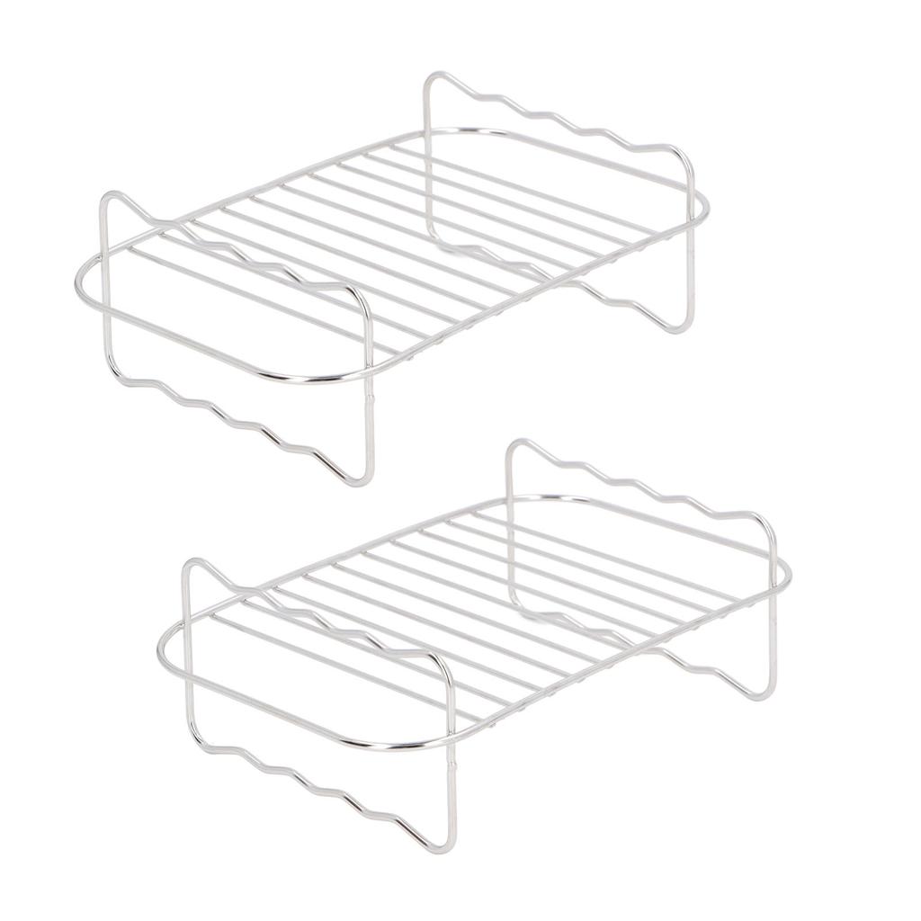 Double Layer Baking Grill Stainless Steel Dishwasher Safe Heat Evenly Fryer Skewer Rack for Cooking