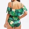 One Woman Piece Swimsuit Ruffles Floral Printed Monikini Padded Bathing Suit