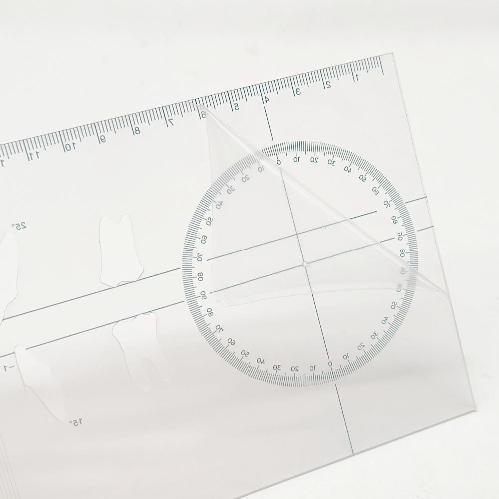1 piece Dental Guide Plate Orthodontic Tracing Plate X-ray Protractor Measuring Ruler