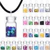 Pixie Necklaces Confetti Dust Bottles Mini Glass Bottle Necklace  Glass Jar with Glitter for Fairy Birthday Festive Party Daily Supplies (Star, 16