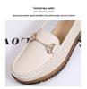 2023 Spring Women's Soft Loafers - Korean Style Metal Slip-ons, White Commuter Shoes for Mom
