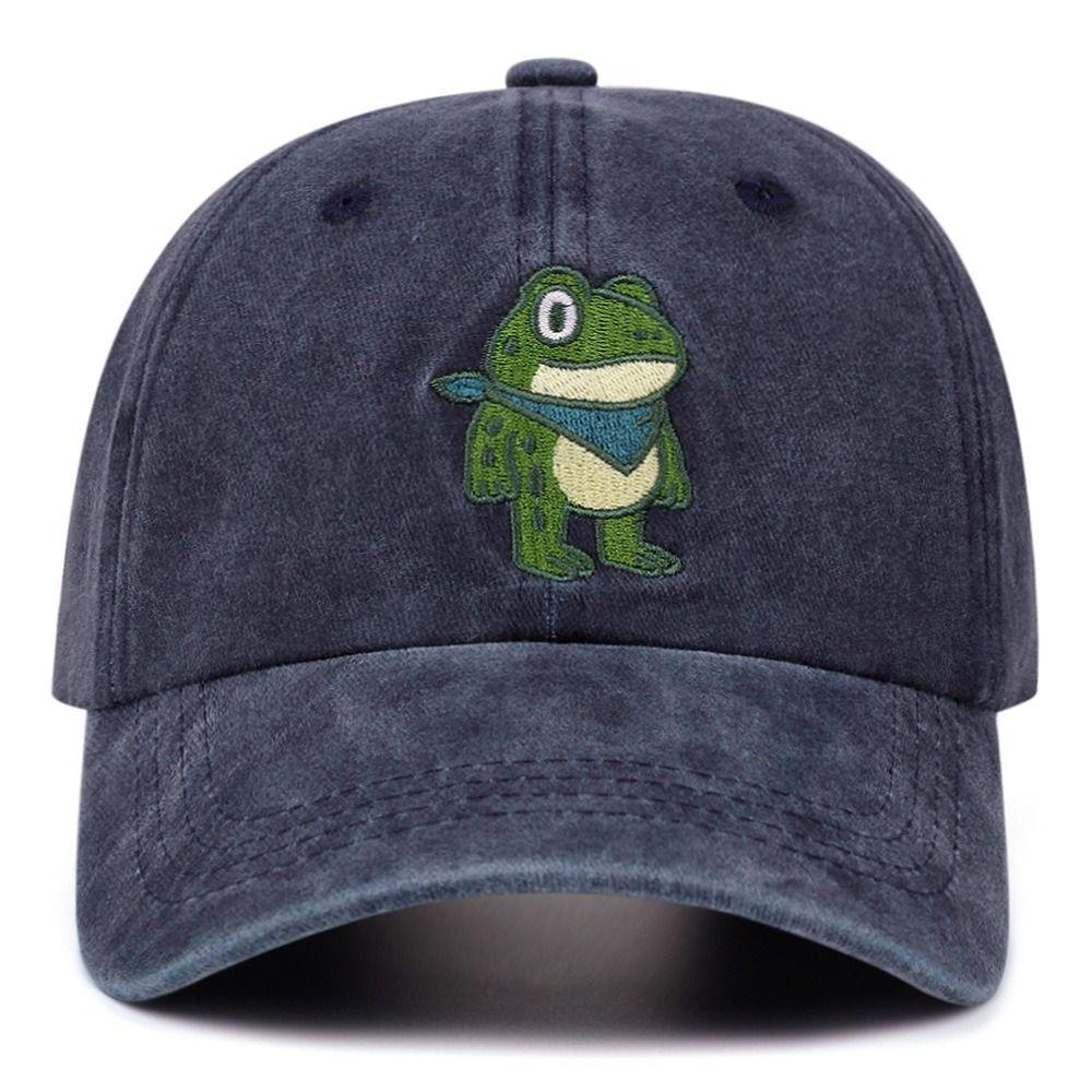 Retro Frog Embroidery Dad Hat Vintage Outdoor Sun Hat Stylish Casual Hip Hop Hat  For Men Women