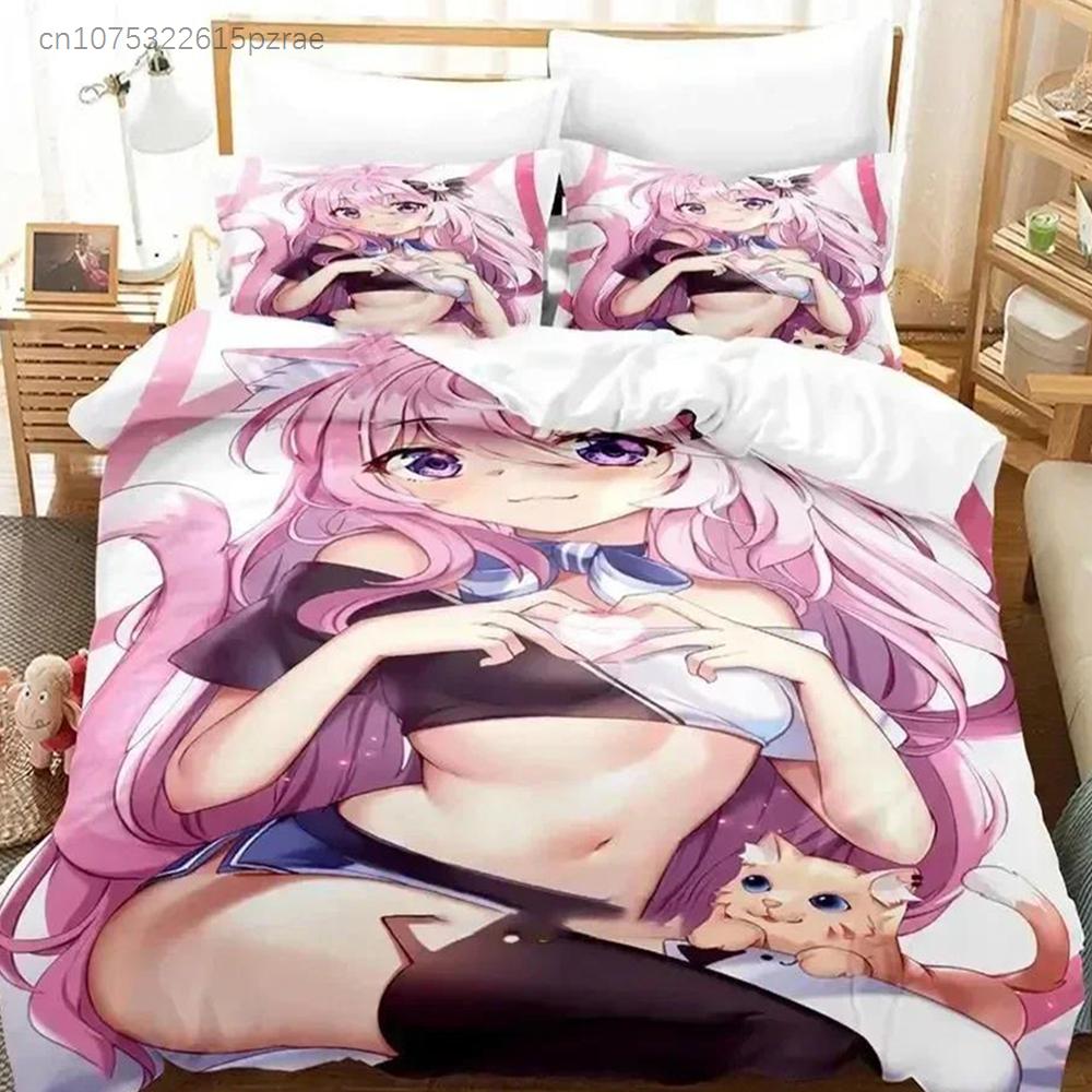 Anime Nyatasha Nyanners Bedding Set For Bedroom Soft Modern Bedspreads Comefortable Kids Duvet Cover Quilt Cover And Pillowcase