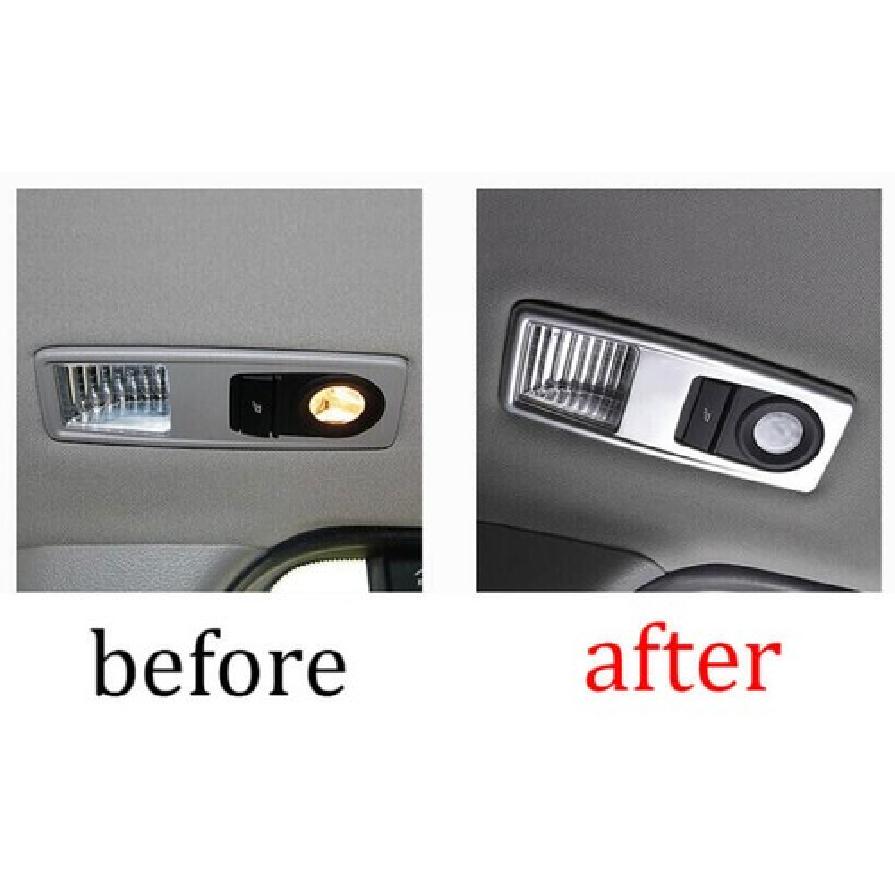 For BMW X3 F25 X4 F26 2011-2017 ABS Silver Rear Reading Light Lamp Frame Trim 2X