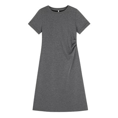 Lazy Dress Rhinestone Embellished Pleated Waist Defining Maxi Dress For Women Plus Size Stylish Slit A Line Skirt