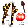 Car Antler Decoration Reindeer Christmas Decoration Kit with LED Light Up Car Truck Vehicle Costume Christmas Antler Deer Decor